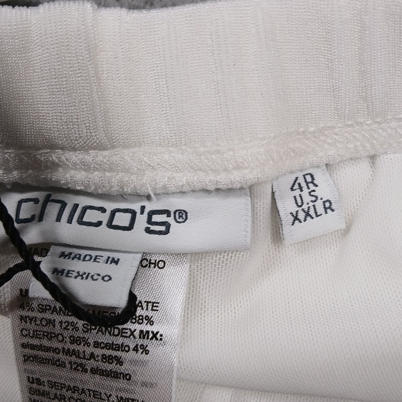 Chico's Travelers No Tummy Pants Women's 4R XXL White Pull-On NWT - Picture 5 of 8
